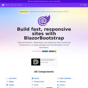 Blazor Bootstrap Demos & Examples | Enterprise-class Blazor Bootstrap Component library built on the Blazor and Bootstrap CSS framework | Blazor Bootstrap
