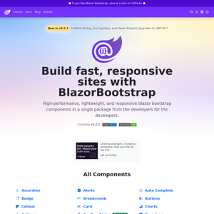 Demos & Examples | Enterprise-class Blazor Bootstrap Component library built on the Blazor and Bootstrap CSS framework | Blazor Bootstrap
