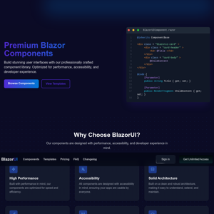 BlazorUI - Premium Blazor Components & Templates