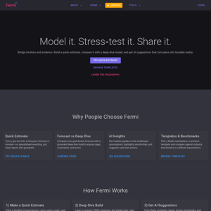 Fermi by Opt42 | The AI-powered financial modeling and scenario tool for micro-founders, consultants, and creators.