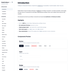 ShadCn.Blazor - Blazor Component Library inspired by shadcn/ui