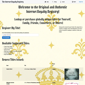 Buy Your Digital Title - Internet Royalty Registry