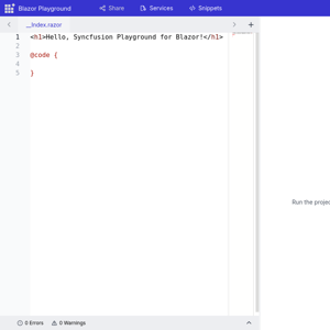 Syncfusion Blazor Playground: Write,Edit,Compile, Share Code